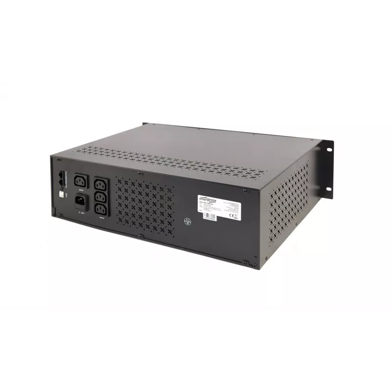 Gembird - UPS stelažinis 19'' 3.4U 1500VA, 4x IEC 230V išėjimai, IEC14 įėjimas, RJ11, USB, LCD, Line-Interactive 1.5 kVA 900 W 4 AC lizdai