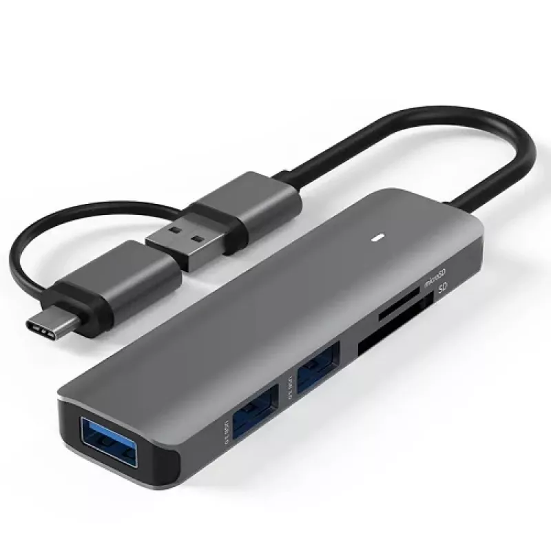 Adapteris USB 3.0 – 3 x USB 3.0, SD, TF