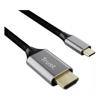 USB-C į HDMI kabelis TRUST CALYX 25630, 4K (3840x2160), 2 m, juodas, vyriškas-vyriškas