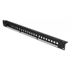 Patchpanel Extralink 24 prievadų U/UTP (UTP) modulinis, 1U, juodas, 482,6 mm plotis