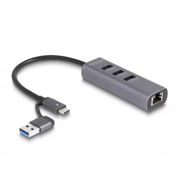 DeLOCK 64282 nešiojamojo kompiuterio prijungimo stotelė ir prievadų replikatorius Laidinis USB 3.2 Gen 1 (3.1 Gen 1) Type-C Pilka (64282)