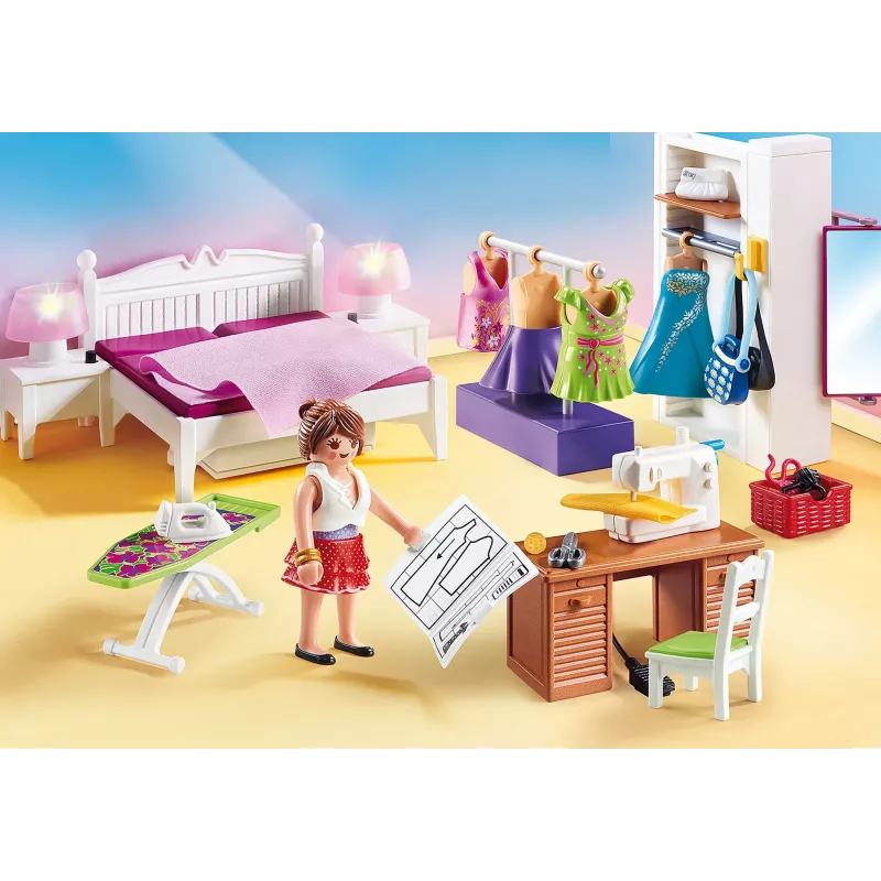 Playmobil Zestaw z figurkami Dollhouse 70208 Sypialnia z k¹cikiem do szycia