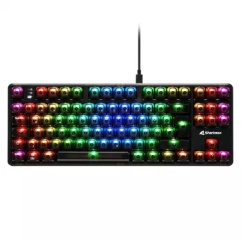 Mechaninė žaidimų klaviatūra Sharkoon Crystal Shark Juoda DE su RGB apšvietimu