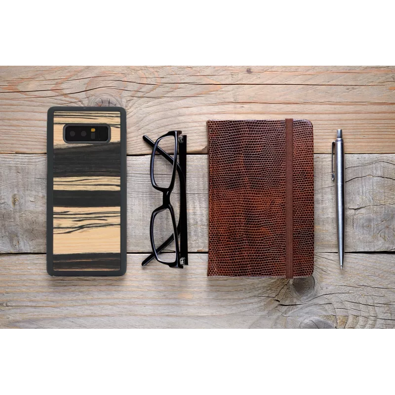man and wood išmaniojo telefono dėklas Samsung Galaxy Note 8 – balto ir juodmedžio juodos spalvos apdaila