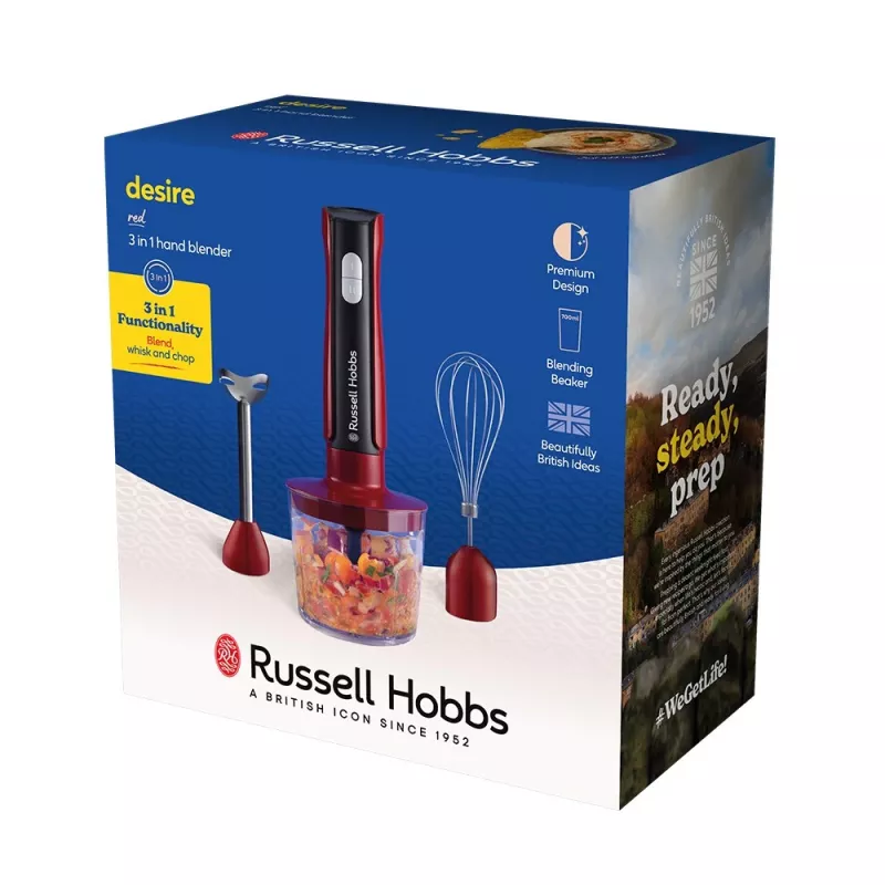 Russell Hobbs 27140-56 trintuvas 1 L Nešiojamas trintuvas 500 W Juoda, Raudona, Skaidri