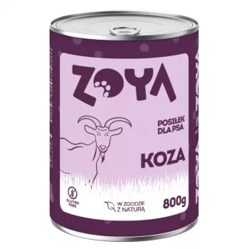 Šlapias šunų maistas ZOYA Goat 800 g skardinė — visavertis suaugusių šunų ėdalas su ožkiena