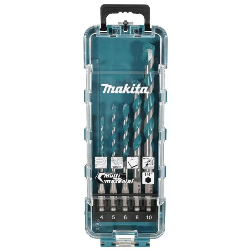 MAKITA UNIVERSALUS GRĄŽTŲ RINKINYS 1/4 ŠEŠIAKAMPIS / 5 vnt.