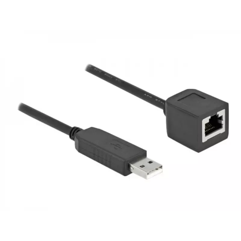 Nuosekliojo ryšio laidas DeLOCK 64163 USB 2.0 Type-A į RS-232 RJ45 50 cm juodas