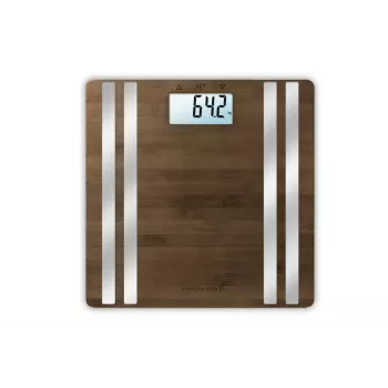 Elektroninės asmeninės svarstyklės Medisana BS 552 — sidabrinė, bambukiniu paviršiumi, maks. 180 kg, 100 g tikslumas, Bluetooth, KMI, kūno sudėtis