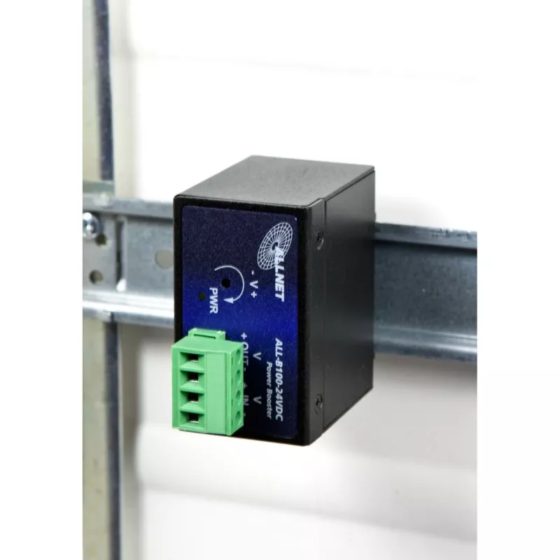 DC-DC maitinimo stiprintuvas ALLNET ALL-B100-24VDC: 24VDC įėjimas į 48–55VDC išėjimą, iki 95W