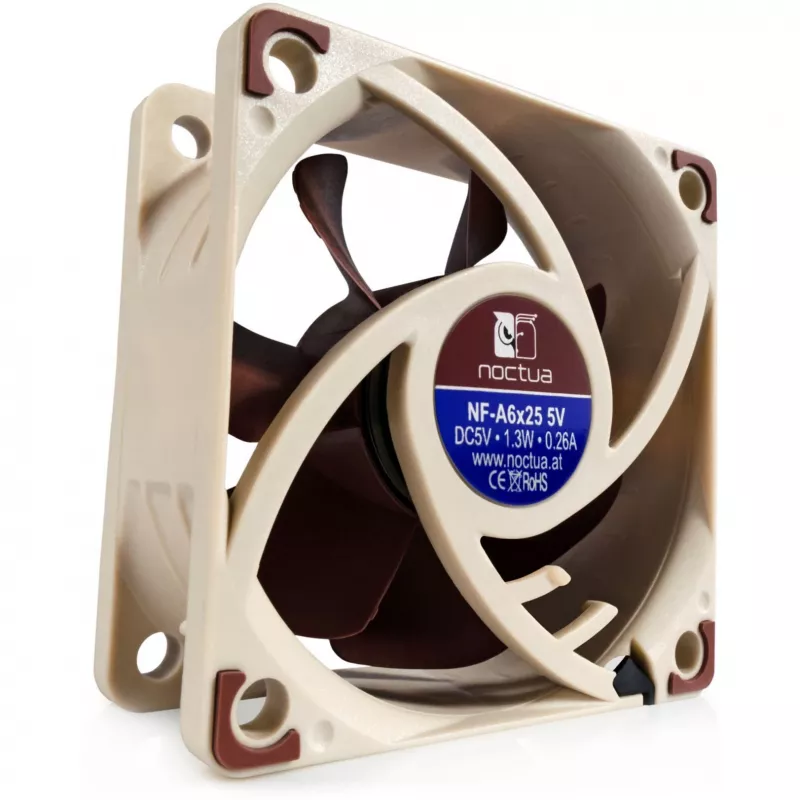 Kompiuterio korpuso ventiliatorius Noctua NF-A6x25 5V — 60 mm, 3000 aps./min., 29,2 m³/h, baltas