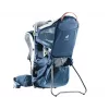 Vaikiška nešynė kuprinė DEUTER Kid Comfort Active — mėlyna, poliamidas, iki 22 kg, skėtis nuo saulės, kojų atrama, VariQuick, Lite Air