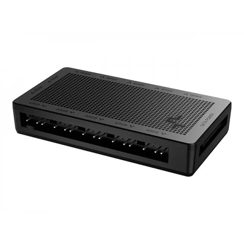 DeepCool RGB Hub SC700 12 prievadų adresuojamas RGB šakotuvas, 12 ARGB 3 kontaktų prievadai, magnetinis laikiklis, juodas, 45×84×15 mm