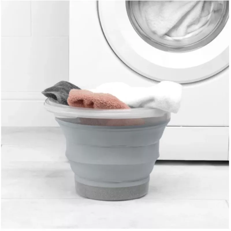 Sulankstomas kibiras Beldray LA084354GRYBEU7 10 L, lankstus silikoninis korpusas, blizgučių dizainas