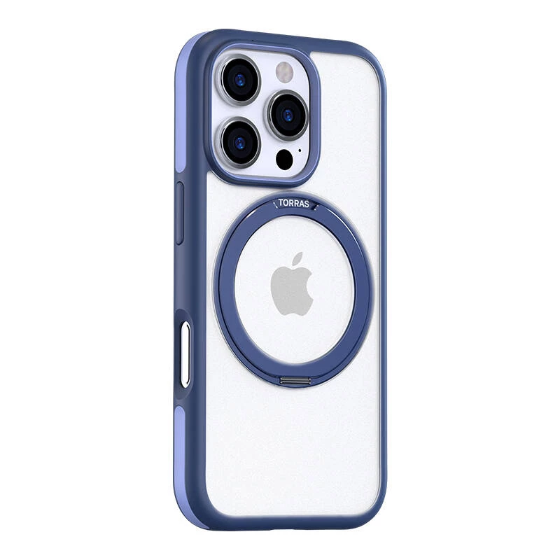 Cover Torras Ostand R Fusion iPhone 16 Pro mėlynas permatomas 6,1 col.