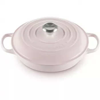 Le Creuset Signature 26 cm Gourmet Professional puodas rožinis