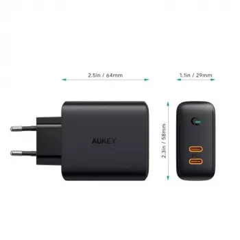 AUKEY PA-D2 mobiliojo įrenginio įkroviklis 36W Juodas Vidaus