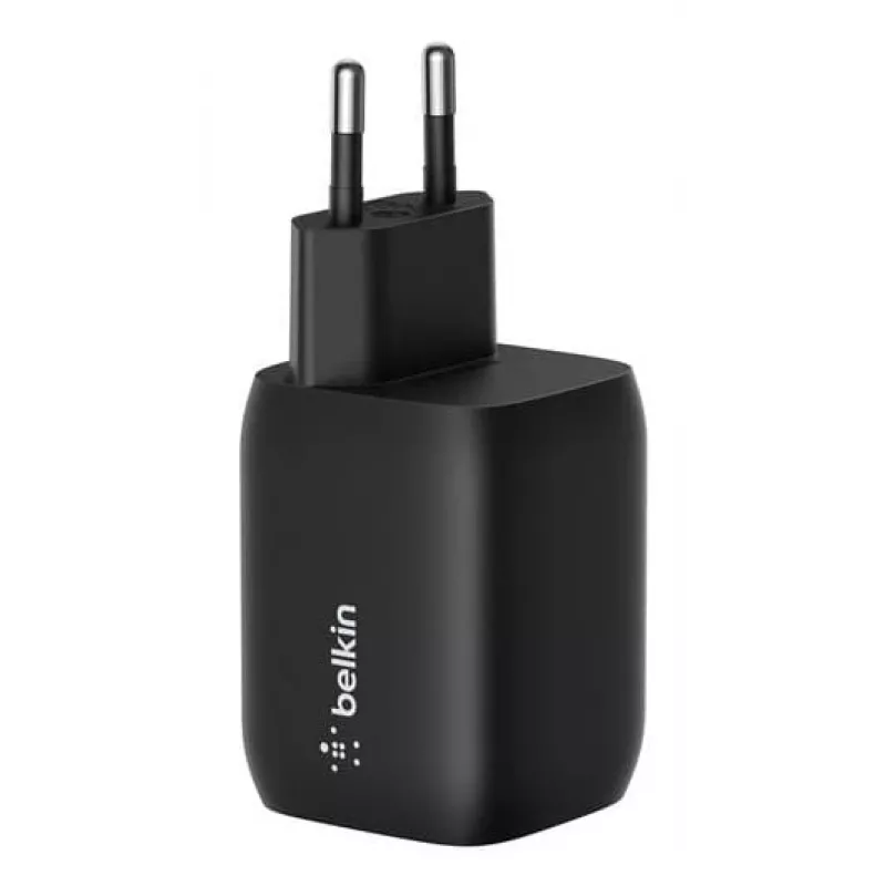 USB-C dvigubas įkroviklis Belkin ENA007KQBK 65W — dvigubas USB-C PD įkrovimas nešiojamiesiems kompiuteriams ir mobiliesiems įrenginiams
