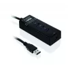 USB 3.2 Gen 1 Type-A 4 prievadų šakotuvas IBOX IUH3FB, 5000 Mbit/s, juodas, 0,5 m kabelis