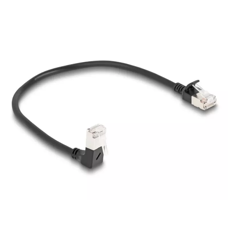 Tinklo kabelis DeLOCK RJ45 Cat.6A 0,25 m juodas