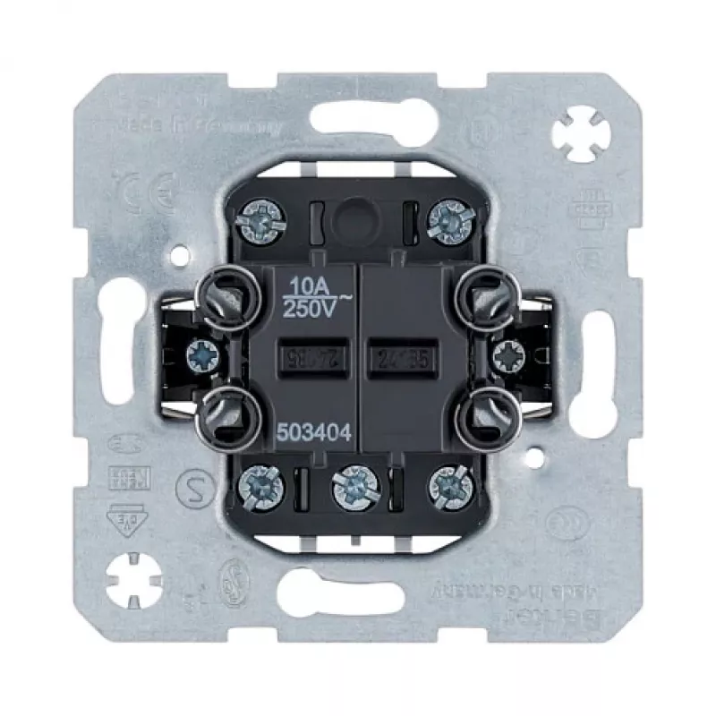 Šviesos jungiklis berker 503404, vienpolis 10 A 250 V, metalinė apdaila