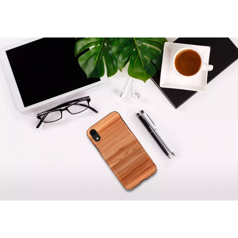 man and wood išmaniojo telefono dėklas iPhone XR — kapučino juodas, apsauginis dangtelis