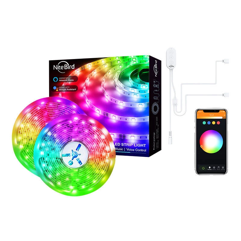 Išmanusis LED šviesos juostelė NiteBird SL3 by gosund | nitebird — WiFi RGB, 2×5 m, Tuya