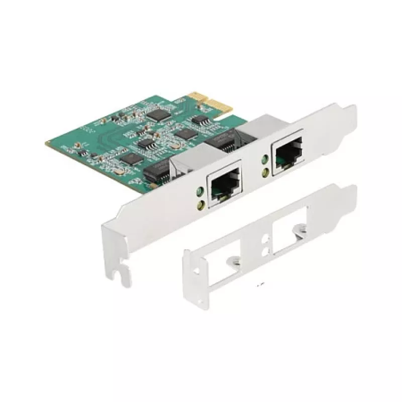 DeLOCK PCI Express x1 kortelė su 2 x RJ45 2.5 Gigabit LAN RTL8125 laidinis eternetas