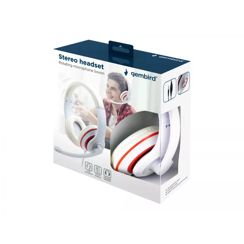 AUSINĖS STEREO BALTA/MHS-03-WTRD GEMBIRD