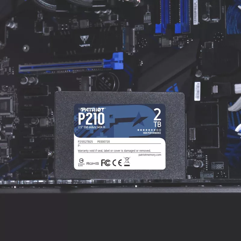 2.5 col. SATA III SSD PATRIOT P210 2 TB — 500 MB/s skaitymo, 400 MB/s rašymo, 7 mm