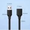Ugreen ilginamojo kabelio adapteris USB 3.0 (moteriška) į USB 3.0 (vyriška) 2 m (juodas)