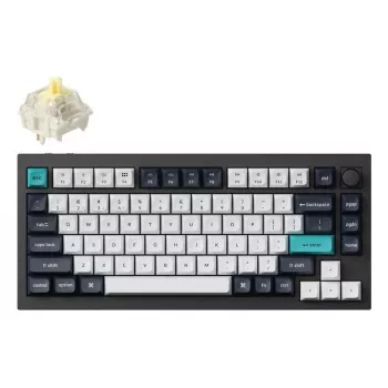 Mechaninė klaviatūra Keychron Q1 Max 75% su Banana jungikliais, anglies juoda