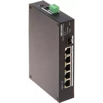 Valdomas komutatorius Hikvision DS-3T1306P-SI/HS L2 PoE 5 prievadų 10/100