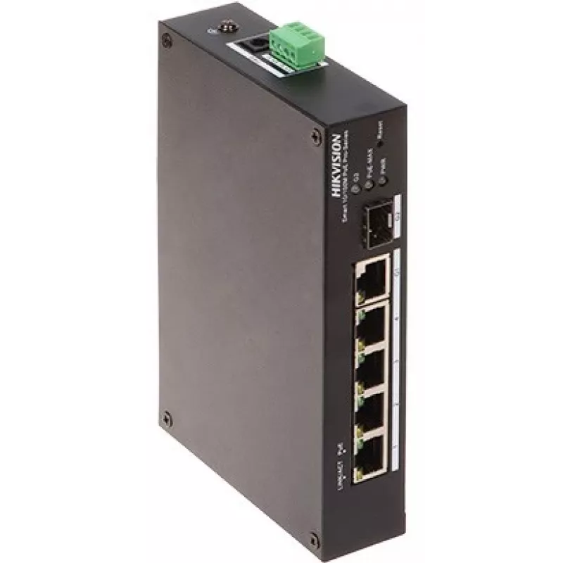 Valdomas komutatorius Hikvision DS-3T1306P-SI/HS L2 PoE 5 prievadų 10/100