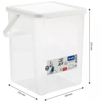 Plastikinis ploviklių indas Rotho Basic 9 L modelis 1770101100RP, baltas, dangtelis, pakabinimo anga