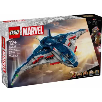 LEGO Quinjet konstruktorius 76325 — Marvel, 1131 detalė, 5 minifigūrėlės, nuo 12 metų, 280×450×300 mm