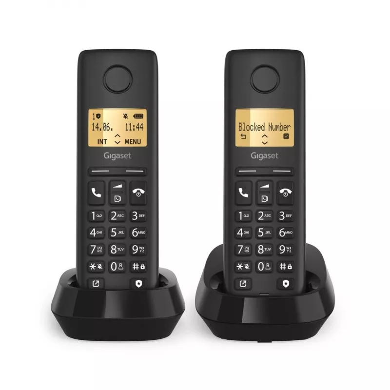 Belaidis telefonas Gigaset PURE 100 Duo su skambintojo ID, ECO DECT GAP, juodas