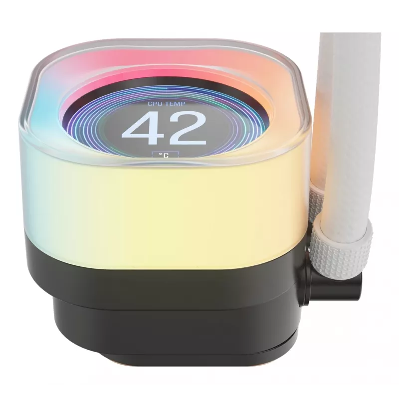 Viską apimantis skysčio aušintuvas Corsair iCUE LINK TITAN 360 RX LCD 12 cm, baltas