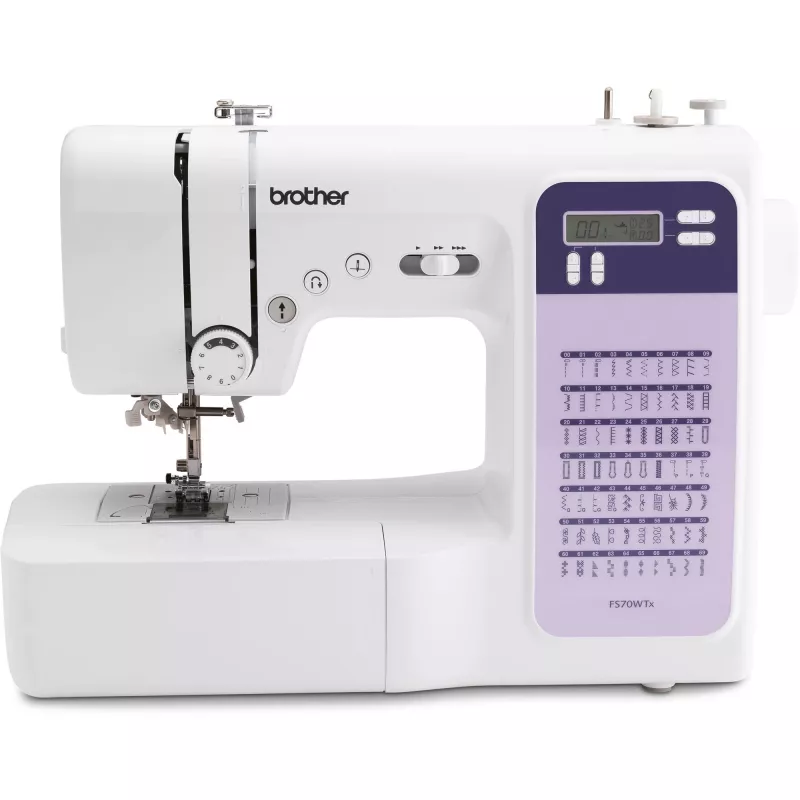 Siuvimo mašina Brother FS70WTx — 70 dygsnių raštų, LCD ekranas, 750 SPM, 5 mm ilgis, 7 mm plotis
