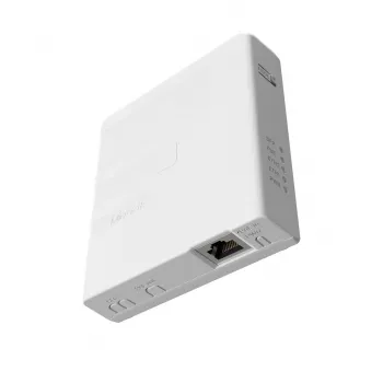 PoE maitinimo injektorius MikroTik GPEN21 su SFP palaikymu, Gigabit Ethernet (10/100/1000 Mbps), 2 RJ-45 prievadai, baltas, 12–57 V įvestis