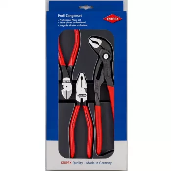 Knipex replių rinkinio galios paketas, kuriame yra 3 poliruoto plastiko termoformuotos dalys