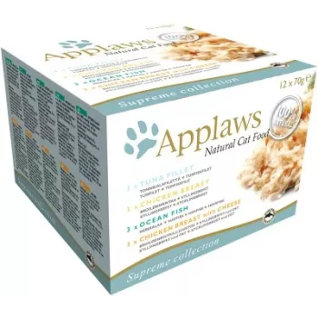 APPLAWS įvairovės pasirinkimo multipakuotė sultinyje - šlapias kačių ėdalas - 12x70g