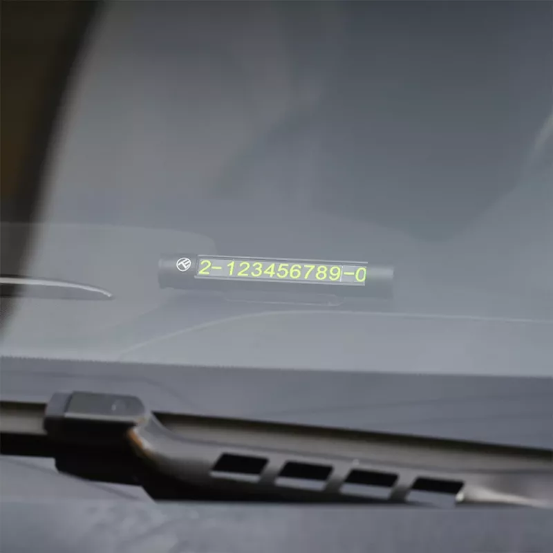 Laikina automobilio stovėjimo kortelė Tellur TLL171251 — metalinė juoda, rodo du telefono numerius