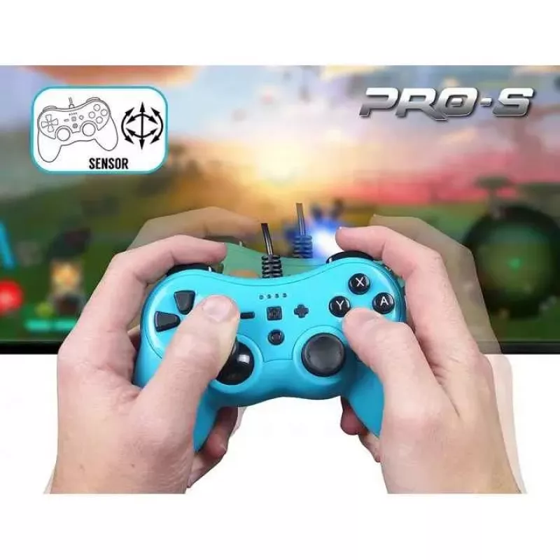 Laidinis valdiklis SUBSONIC SA5488-1 Neon Blue — skirtas Nintendo Switch, laidinis jungimas