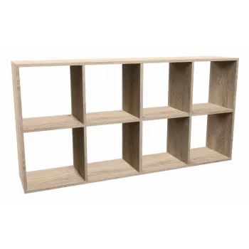 Knygų spinta Top e shop MALAX 2X4 SONOMA, Sonoma ąžuolas, 8 lentynos, 1470×300×750 mm