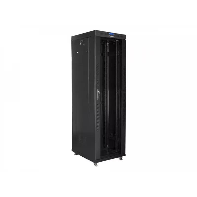 Laisvai pastatoma spinta LANBERG 42U FF01-6842-12BL 600×800×2127,5 mm, 1200 kg, IP20, raktinis užraktas, ratukai
