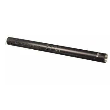 Kryptinis skaitmeninis kameros mikrofonas RØDE NTG-4+ — superkardioidinis, 20–20000 Hz, -32 dB, 200 Ω, mini XLR, maitinamas baterijomis, 22×278 mm, 176 g, juodas