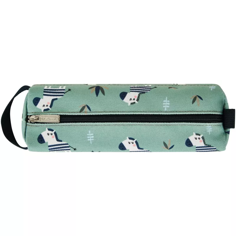 Minkštas penalas Herlitz Quattro Crazy Zebra Poliesteris Juoda Žalia Balta 215x70x80mm
