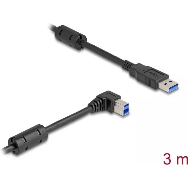 DeLOCK USB laidas Type-A kištukas į Type-B kištuką 90° kampu dešinėn 3 m