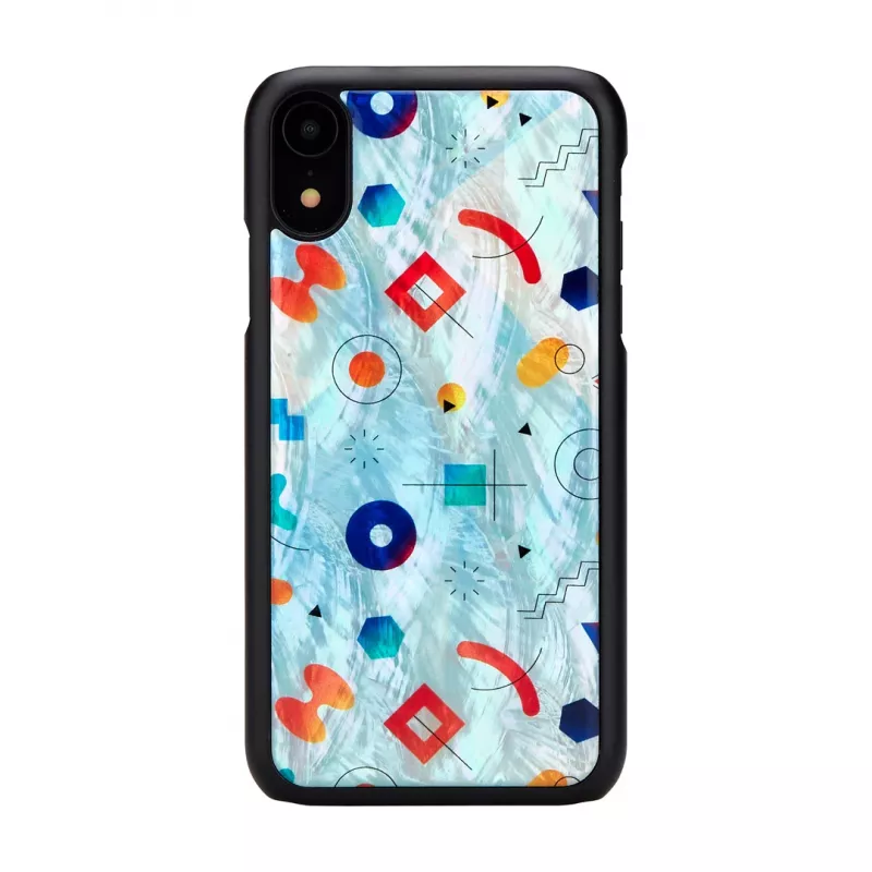 Apsauginis telefono dėklas iKins, skirtas iPhone XR — Juoda Poppin Rock dizainas